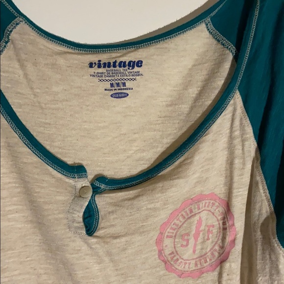 Old Navy Blue Vintage Baseball Tee - Picture 2 of 3
